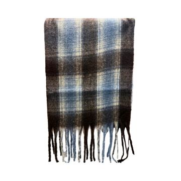 Sjaal Geruit Bruin & Blauw - 220x45cm