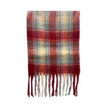 Sjaal Geruit Rood & Blauw - 220x45cm