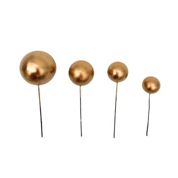 Taartdecoratie Ballen Goud - 20 stuks