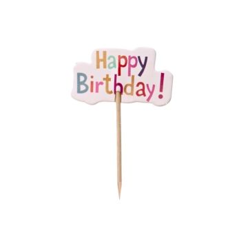 Prikkers Happy Birthday! - 7,5cm - 12 stuks