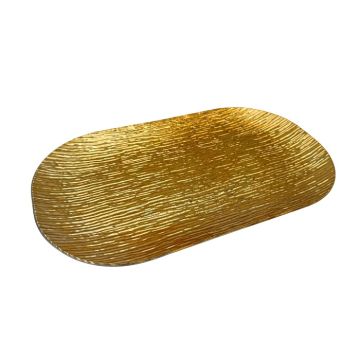 Serveerschaal Ovaal Ribbel Goud