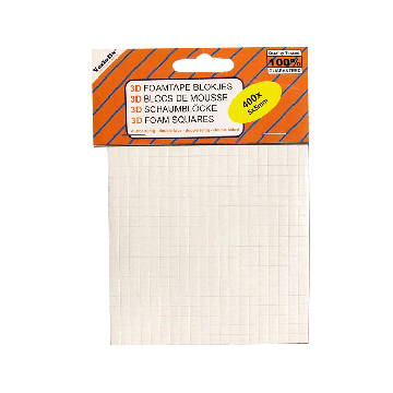 Verlofix 3D Foamtape blokjes - 400 stuk