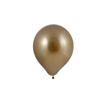 Mini Chroom Ballonnen Goud - 11cm - 20 stuks