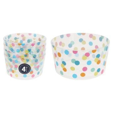 Herbruikbare Ronde Bakjes Confetti 11cm (4st)