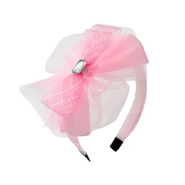 Diadeem Tule Strik Roze