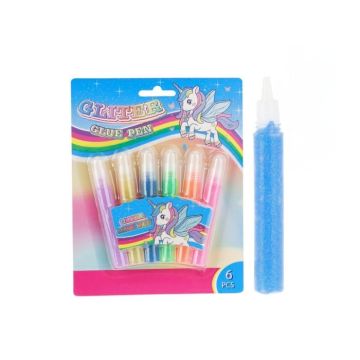 Glitter Lijm Pen Unicorn (6st) 