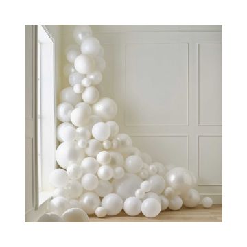 Ballonnenboog Wit & Creme met parels Ginger Ray