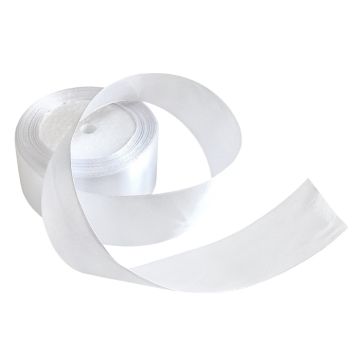 Satijnlint 4cm Wit