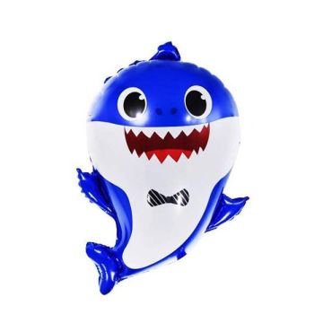 Folieballon Baby Haai Blauw