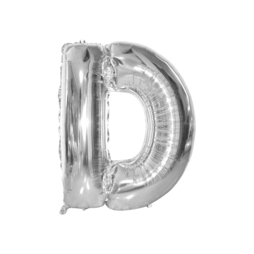 Folie Ballon D Zilver 40cm