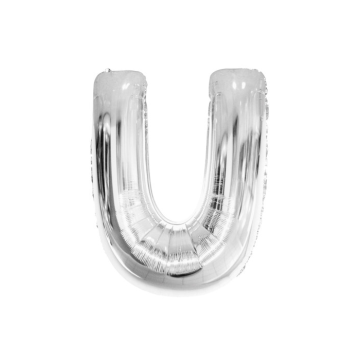 Folie Ballon U Zilver 40cm