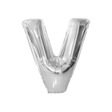 Folie Ballon V Zilver 40cm