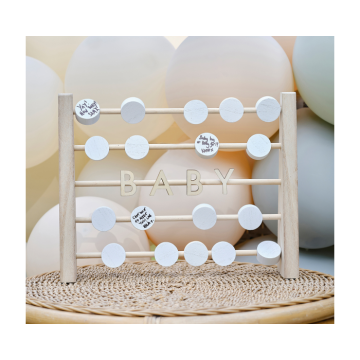 Houten Abacus Baby Gastenboek Ginger Ray 