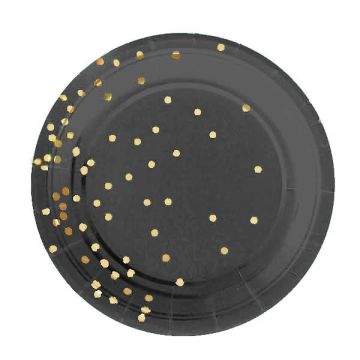 Borden 'Gold Dots' Zwart (10st)