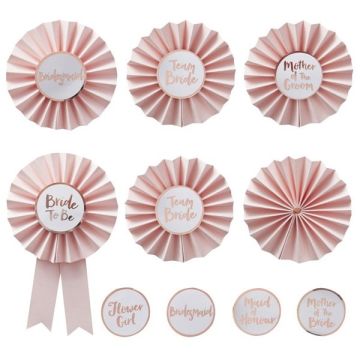 * Team Bride Badges Kit Ginger Ray (6st)