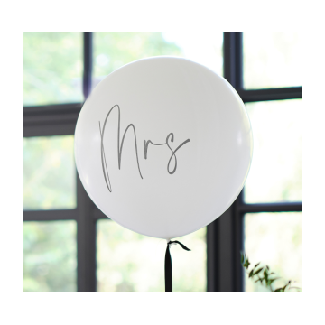 Mrs Ballon XL Wit & Zwart Ginger Ray 