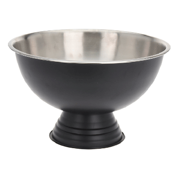 Champagneschaal op voet Zwart RVS 