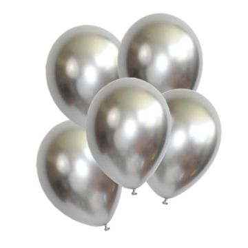 Chroom Ballonnen Zilver (10 stuks)