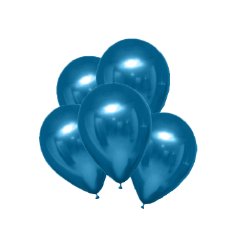 Chroom Ballonnen Blauw (10st)