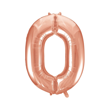 Folieballon Cijfer 0 Roségoud XL