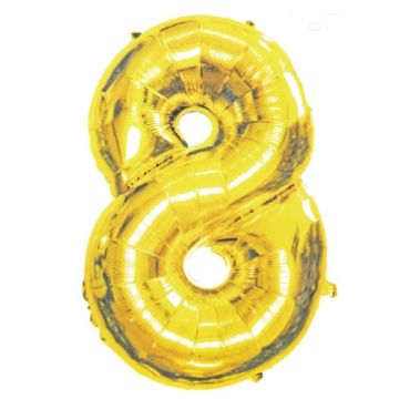 Folieballon 8 Goud (43cm)