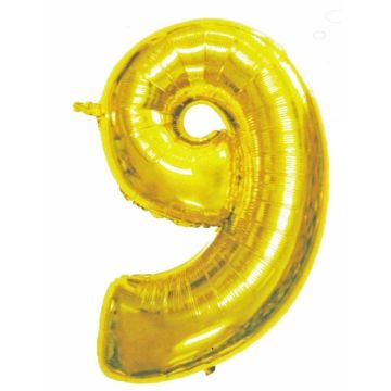 Folieballon 9 Goud (43cm)