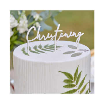 Taarttopper Christening Wit Ginger Ray