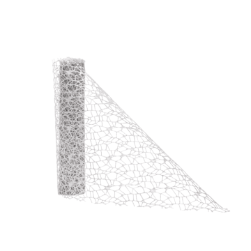 Decoratiestof Spider Glitter Zilver - 28 x 270 cm