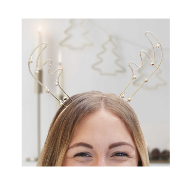 Metalen Diadeem Rendier Goud Ginger Ray 