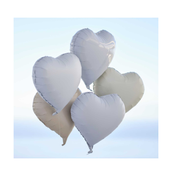Hartjes Ballonnen Grijs, Taupe & Creme Ginger Ray (5st) 