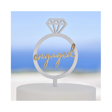 Houten Taarttopper Engament Ring Ginger Ray