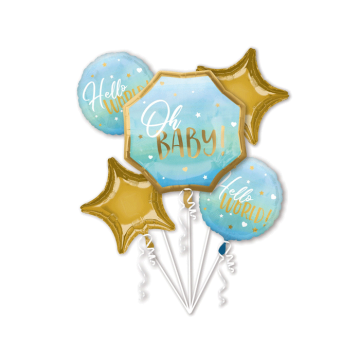Folieballon Boeket Oh Baby! Blauw (5st)