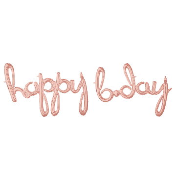 Folieballon 'happy b'day' Roségoud