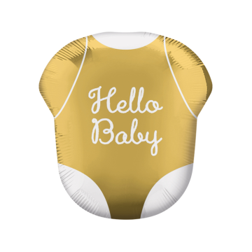 Folieballon Hello Baby Romper Goud