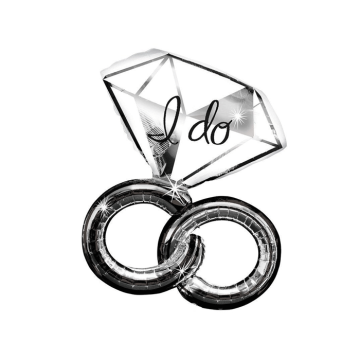 Folieballon I Do Trouwringen (69x76cm) 