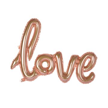 Folieballon 'love' Roségoud (110cm)