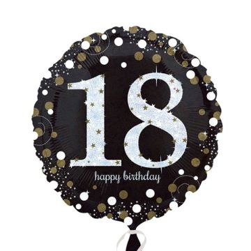 Folieballon 18 Happy Birthday Sparkling