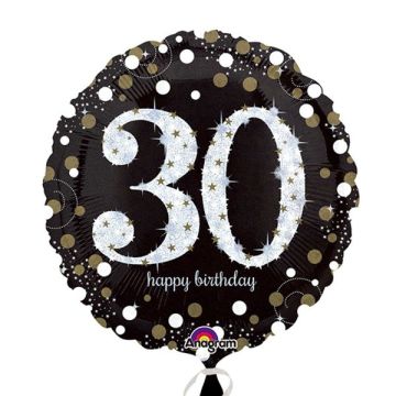 Folieballon 30 Happy Birthday Sparkling