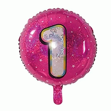 Folieballon Holografisch Cijfer 1 Roze
