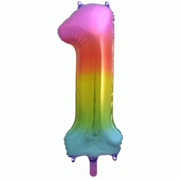 Folieballon 0 Regenboog XL
