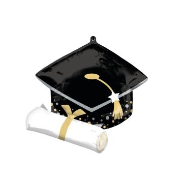 Folieballon Geslaagd Hoedje met diploma (63cm) 