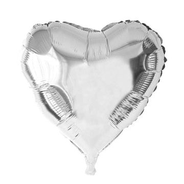 HELIUM Fballon Hart Zilver (alleen afhalen)