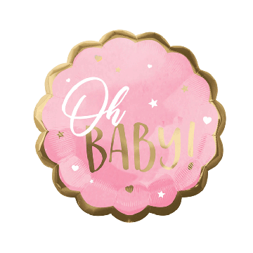 Folieballon Oh Baby! Roze (55cm) 