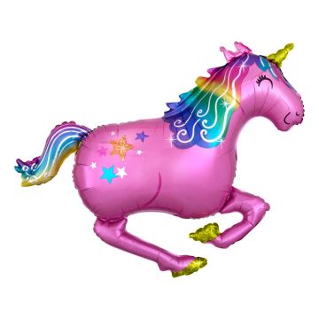 Folieballon Unicorn Roze Supershape (88x71cm) 