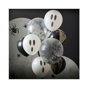 Ballonnen Mix Spookjes, Vleermuisjes & Marmer Ginger Ray (9st) 