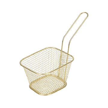 Mini Frituurmandje Klein Goud