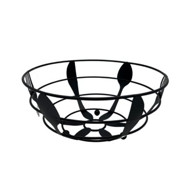Fruitmand Metaal Zwart - Bestek design (23cm)