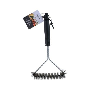 Een compacte Grillborstel BBQ van 30x17,5 cm, ideaal ontworpen voor het eenvoudig en grondig reinigen van je barbecue.