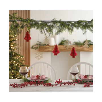 Hangdecoratie Sneeuwvlok & Kerstboom Red Rustic Ginger Ray - 10 stuks 