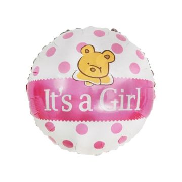 Folieballon It's a Girl Beer Roze (45cm)